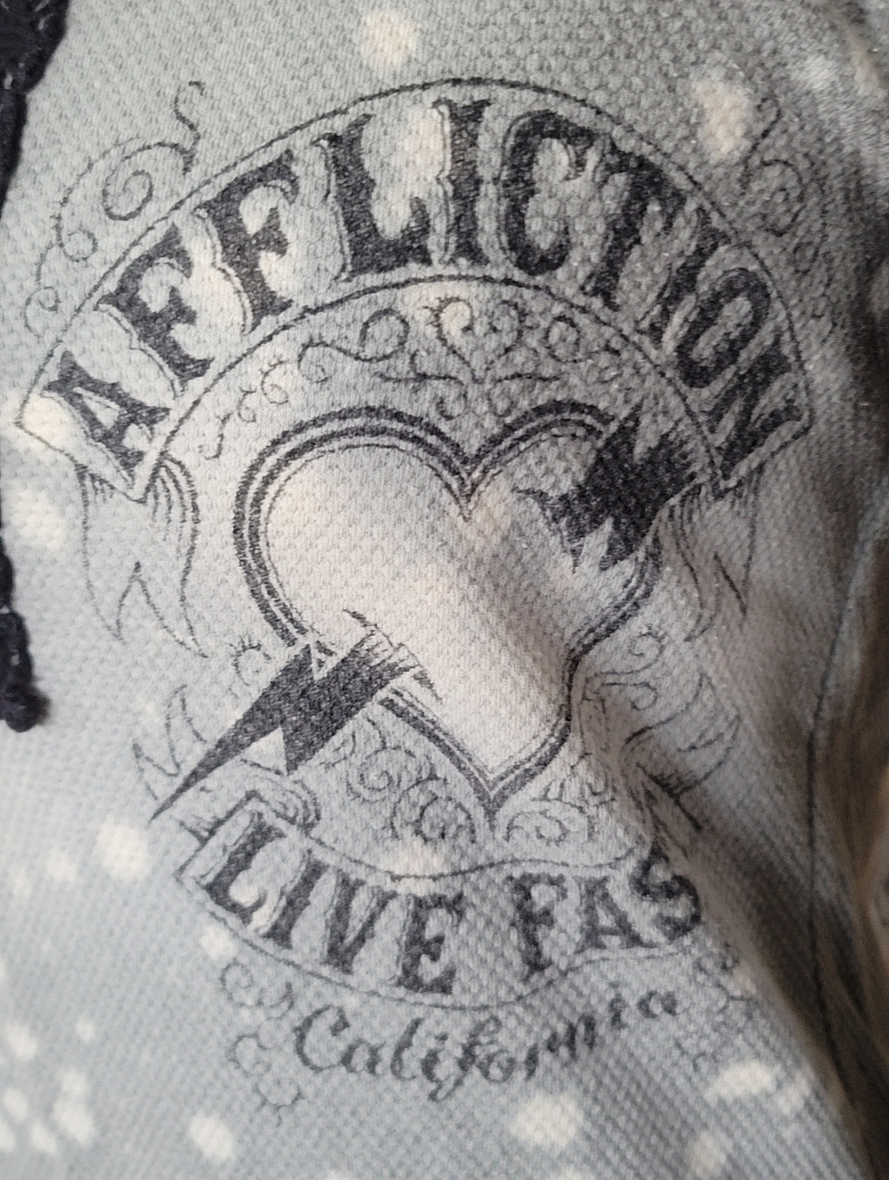Affliction Women's Light Gray Bleached Long-Sleeve Henley Top - Picture 2 of 4